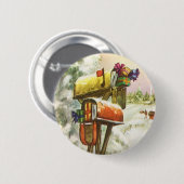 Kerstmis, postvakken in het winterlandschap ronde button 5,7 cm (Voorkant /achterkant)