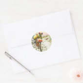 Kerstmis, postvakken in het winterlandschap ronde sticker (Envelop)