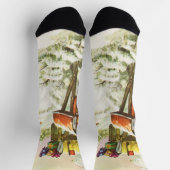 Kerstmis, postvakken in het winterlandschap sokken (Top)