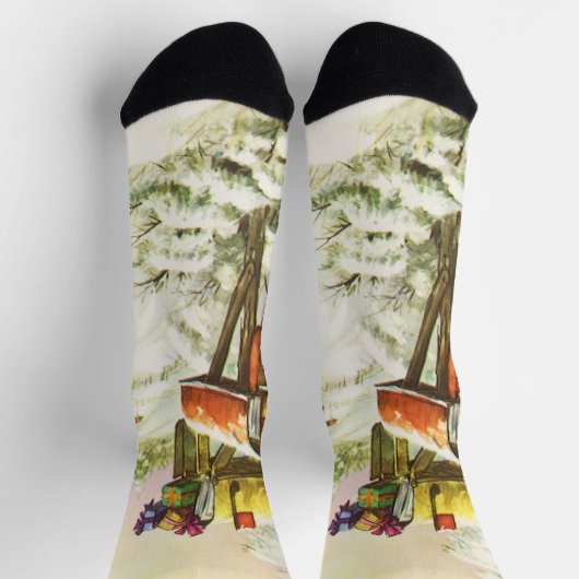 Kerstmis, postvakken in het winterlandschap sokken (Top)