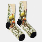 Kerstmis, postvakken in het winterlandschap sokken (Rechts)