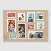 Kerstmis Postzegel Foto Kerstkaart Magnetische Uitnodiging (Voorkant)