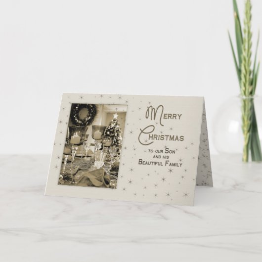 KERSTMIS - PRACHTIG UNIEKE Zoon & Familie - Feestdagen Kaart (Voorkant)