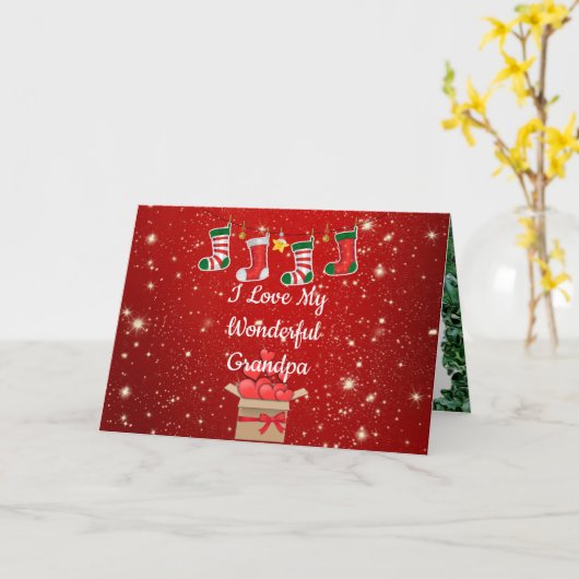 Kerstmis Prachtige opa Kaart (Gele Bloem)