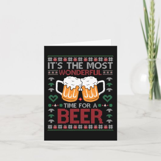 Kerstmis Prachtige tijd voor een bier lelijke kers Kaart (Voorkant)