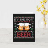 Kerstmis Prachtige tijd voor een bier lelijke kers Kaart (Gele Bloem)