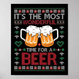Kerstmis Prachtige tijd voor een bier lelijke kers Poster