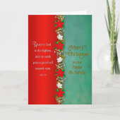 Kerstmis Predikant Christen Rode Poinsettia Guirla Kaart (Voorkant)
