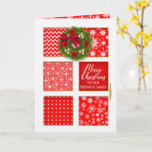 Kerstmis, predikant, rode panelen deur met adem kaart (Gele Bloem)