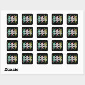 Kerstmis Preppy Coquette Kerstfeest  Vierkante Sticker (Vel)