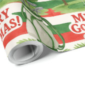 Kerstmis Preppy Rood Wit Groen Golf Kerst Cadeaupapier (Rol Hoek)