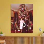 Kerstmis President James Jimmy Carter Witte Huis Canvas Afdruk (Insitu (Woonkamer))