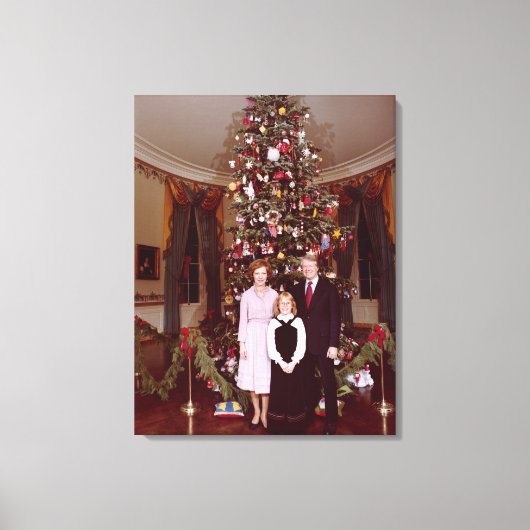Kerstmis President James Jimmy Carter Witte Huis Canvas Afdruk (Voorkant)