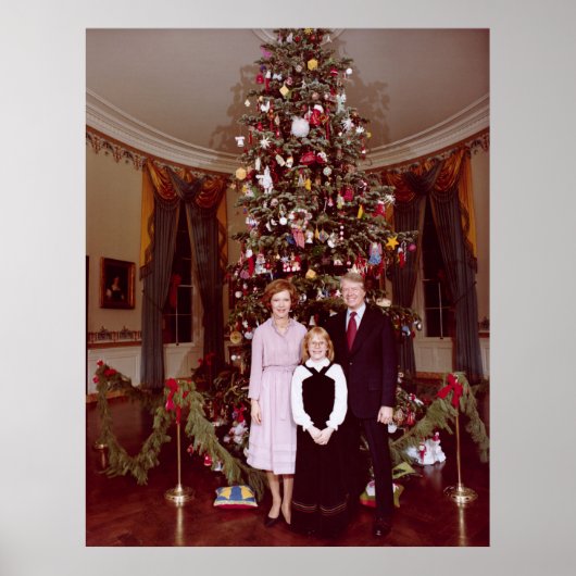 Kerstmis President James Jimmy Carter Witte Huis Poster (Voorkant)