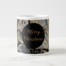 Kerstmis,Prettig Kerstfeest,Goud Blauwe Bloemen Bl