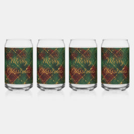Kerstmis, Prettig Kerstfeest, Goud Rood Groen Patr Blikvorm Glas