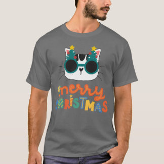 Kerstmis Prettig Kerstfeest Grappige Kat T-shirt