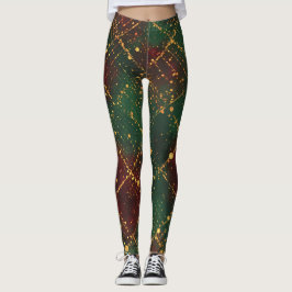 Kerstmis, Prettig Kerstfeest,Luxueus Goud Rood Gro Leggings