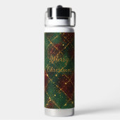 Kerstmis, Prettig Kerstfeest,Luxueus Goud Rood Gro Waterfles (Achterkant)