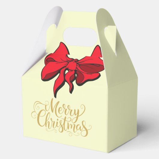 Kerstmis Prettig Kerstfeest Rood Lint Cadeau Bedankdoosjes (Voorkant)