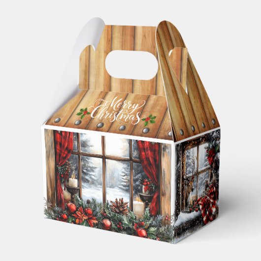 Kerstmis Prettig Kerstmis Landhuis Bedankdoosjes (Voorkant Zijde)