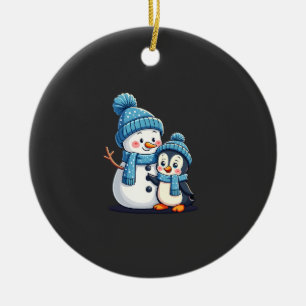 Kerstmis Prettig Kerstmis Voor Cadeau Pinguïn Snee Keramisch Ornament