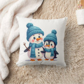 Kerstmis Prettig Kerstmis Voor Cadeau Pinguïn Snee Kussen (Deken)