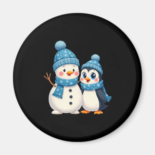 Kerstmis Prettig Kerstmis Voor Cadeau Pinguïn Snee Magneet