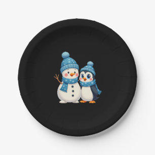 Kerstmis Prettig Kerstmis Voor Cadeau Pinguïn Snee Papieren Bordje