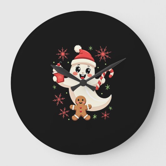 Kerstmis Prettig Kerstmis Voor Kerstmis Geschenk K Grote Klok (Voorkant)