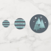 Kerstmis Prettige feestdagen Antlers Blauwgroen ID Confetti (Voorkanten)