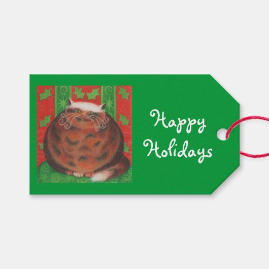 Kerstmis Prettige feestdagen cadeau labels groen Cadeaulabel (Voorkant (Horizontaal))