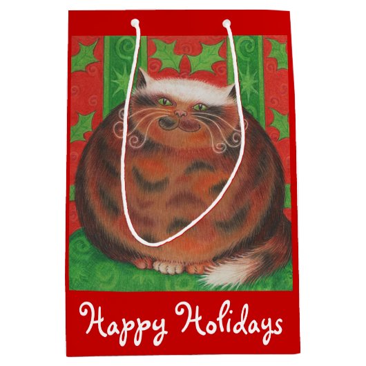 Kerstmis Prettige feestdagen cadeau rood Medium Cadeauzakje (Voorkant)