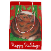 Kerstmis Prettige feestdagen cadeau rood Medium Cadeauzakje (Achterkant)