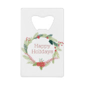 Kerstmis Prettige feestdagen Creditkaart Flessenopener (Voorkant)