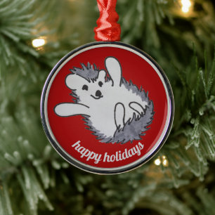 Kerstmis Prettige feestdagen Cute Hedegel Metalen Ornament