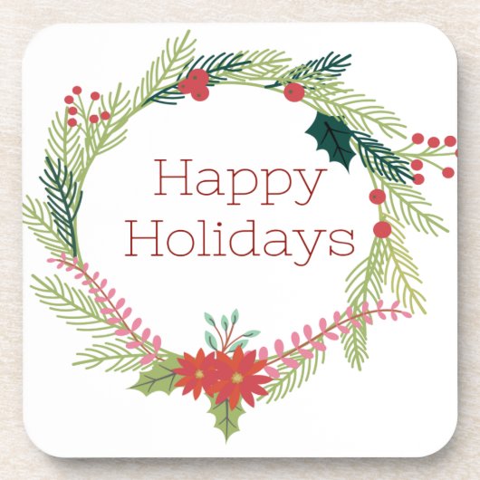 Kerstmis Prettige feestdagen Drankjes Onderzetter (Voorkant)