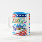 KERSTMIS | PRETTIGE FEESTDAGEN | HEB EEN ZEER MERR TWEEKLEURIGE KOFFIEMOK (Voorkant links)