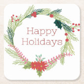 Kerstmis Prettige feestdagen Kartonnen Onderzetters (Voorkant)