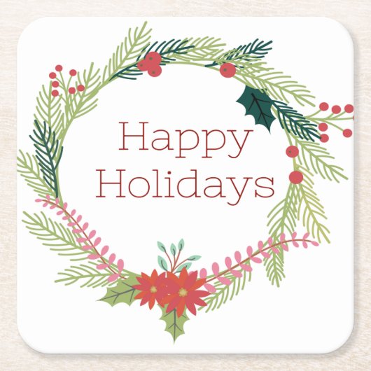 Kerstmis Prettige feestdagen Kartonnen Onderzetters (Voorkant)