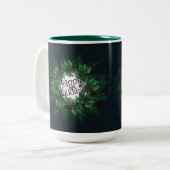 Kerstmis Prettige feestdagen! Kerstlatte M Tweekleurige Koffiemok (Voorkant links)