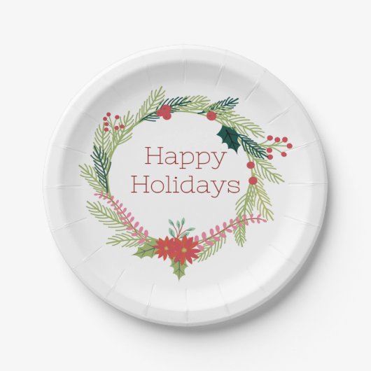Kerstmis Prettige feestdagen Papieren Bordje (Voorkant)