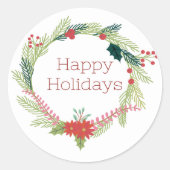 Kerstmis Prettige feestdagen Ronde Sticker (Voorkant)