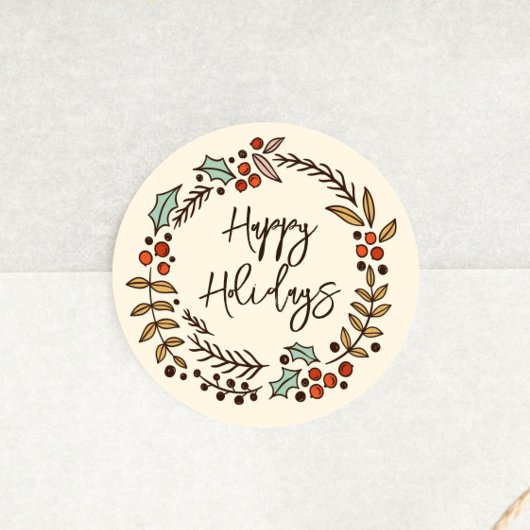 Kerstmis Prettige feestdagen Ronde Sticker