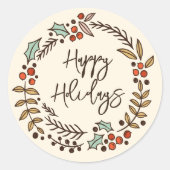 Kerstmis Prettige feestdagen Ronde Sticker (Voorkant)