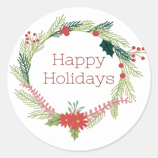 Kerstmis Prettige feestdagen Ronde Sticker (Voorkant)