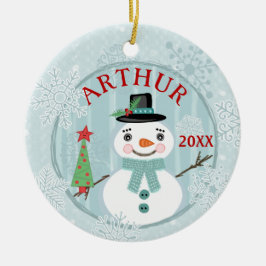 Kerstmis Prettige feestdagen Snowmen Aangepast Keramisch Ornament