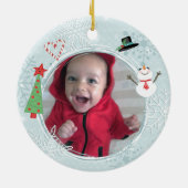 Kerstmis Prettige feestdagen Snowmen Aangepast Keramisch Ornament (Achterkant)