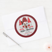 Kerstmis - prettige kerstcadeautjes ronde sticker (Envelop)