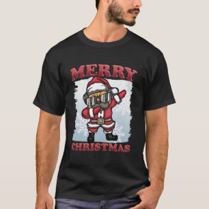 Kerstmis: prettige kerstdansdoek met Pug Dog Santa T-shirt